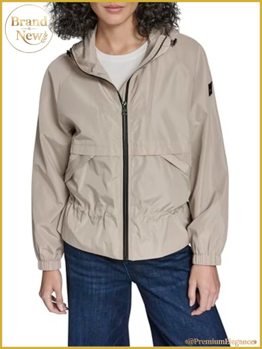 Karl Lagerfeld Short Anorak Windbreaker Jacket Fitted Long Sleeve